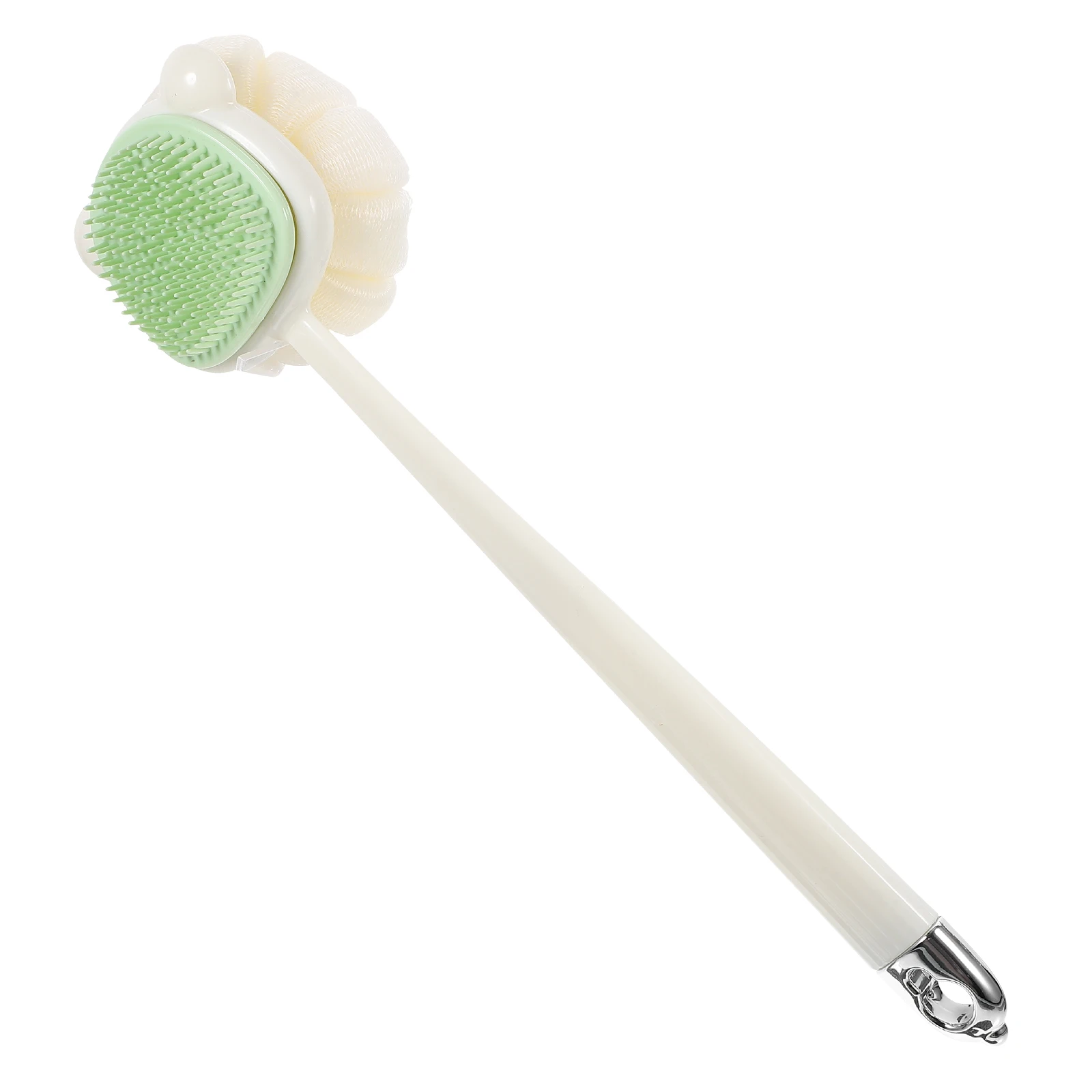 

Long H Bath Brush Shower Scrub Soft Silicone Dual Back Brush For Shower Sided Back Gray Family Durable Easy Clean