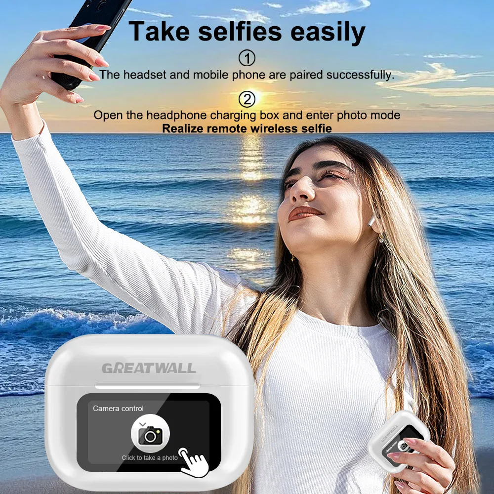 الأصلي GREATWALL TWS سماعة لاسلكية تعمل بالبلوتوث سماعات HiFi HD دعوة سماعات الموسيقى التحكم باللمس مع ميكروفون مدمج