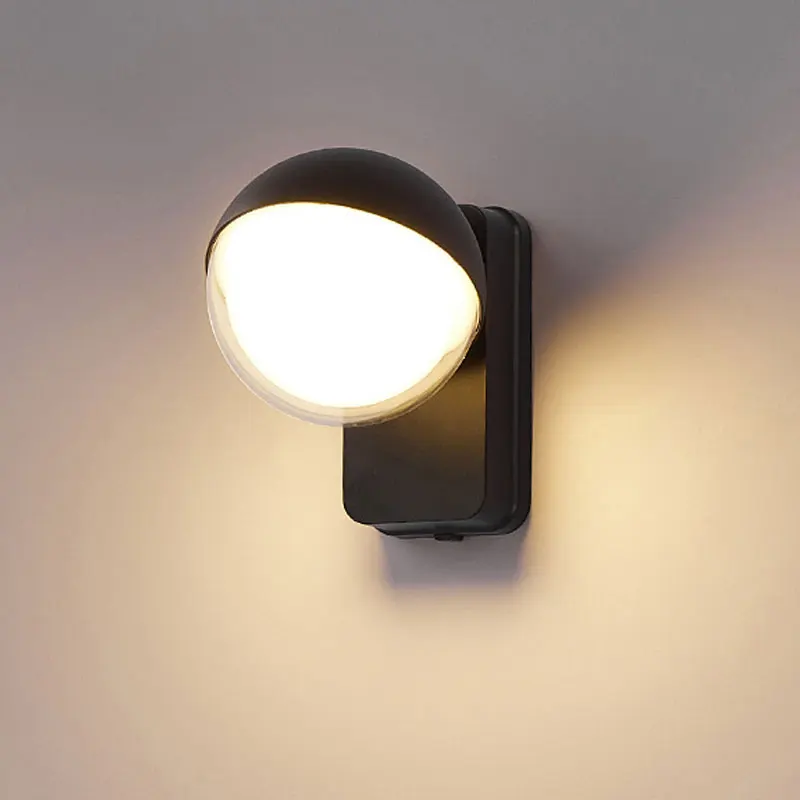 Outdoor Waterproof Minimalist Style 360 Degree Rotating Luminous Human Body Sensing Wall Lamp