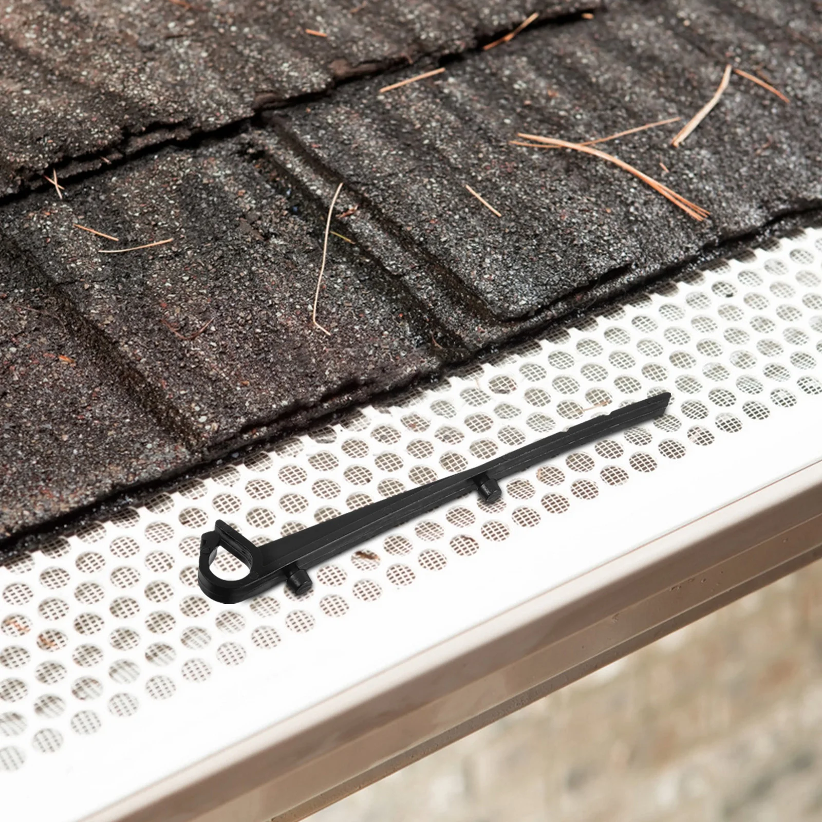 50 قطعة من مشابك حماية مزراب بلاستيكية سوداء خطافات ثابتة لتركيب مزراب السقف مرفق تثبيت مقاوم للرياح #5