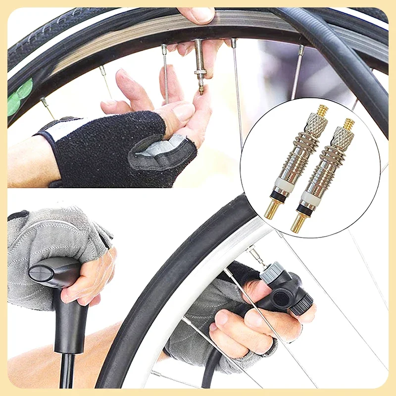 

Bicycle MTB Bike Valve Core Presta To Schrader French Air Pump Valve Detachable Presta Valve Core Replacement Tool 2/4/6/8Pcs