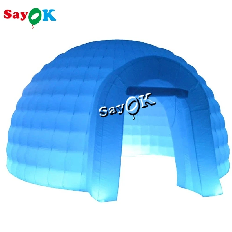 SAYOK Inflatable Igloo Dome Tent Outdoor Inflatable Dome Tent  with Blower and Remote Controller for Club Wedding Party Event