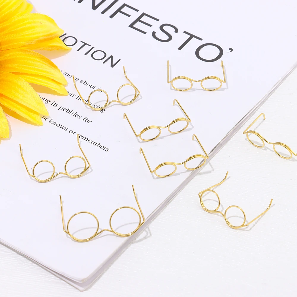 5PCS Retro Metal Round Doll Glasses Frame Lensless Miniature Eyewear Great Collection Cool Eyeglasses For Blythe Doll Accessorie