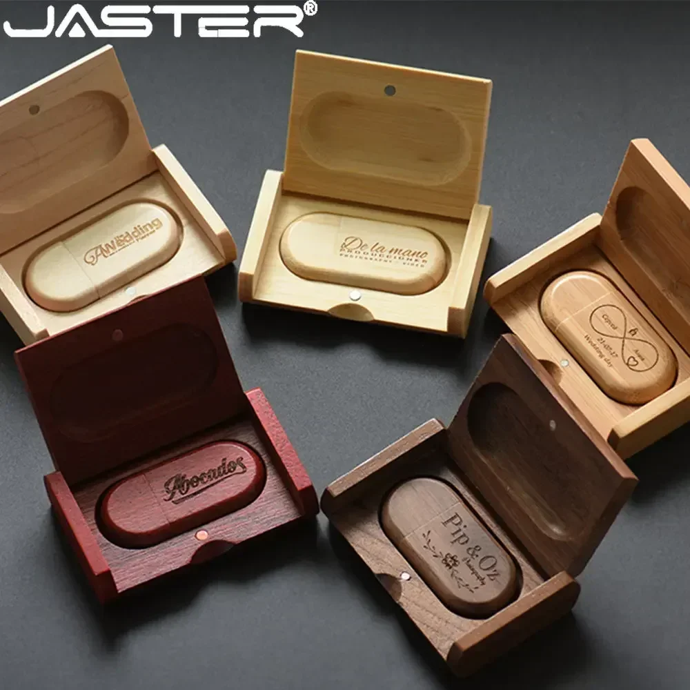 JASTER USB 2.0 gorąca sprzedaży owalne drewniane USB + BOX pendrive (darmowe własne logo) USB 4GB 8GB 16GB 32GB 64GB pamięć USB