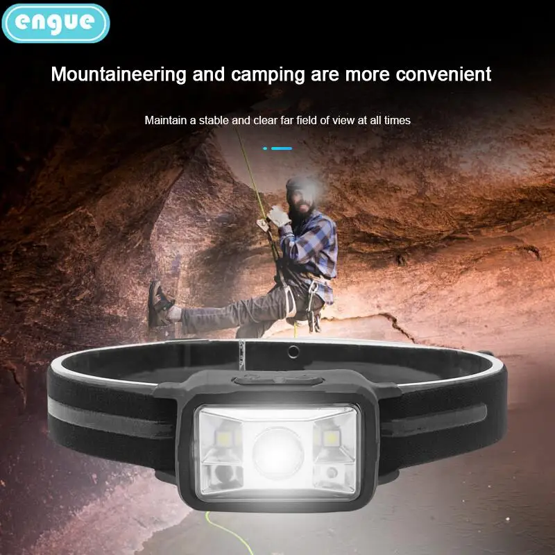 

ENGUE Induction Headlamp New Strong Light Outdoor Headlight Head Mounted USB Charging Night Outdoor Camping Fishing Headlight