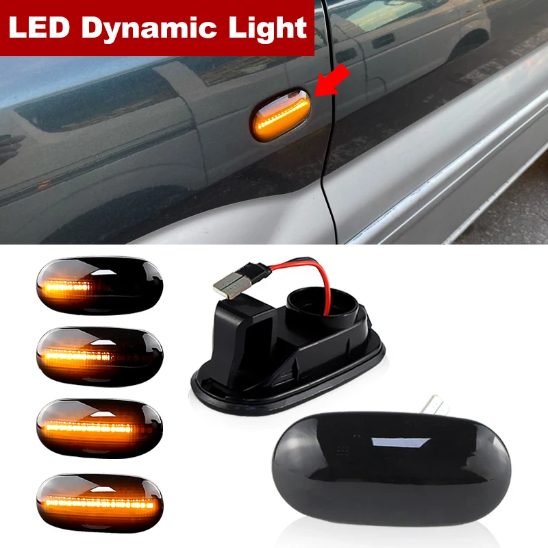 For Mitsubishi Mirage Legnum Pajero Gelent 1998-2005 2Pcs Dynamic Side Marker Turn Signal Sequential Blinker indicator Lights