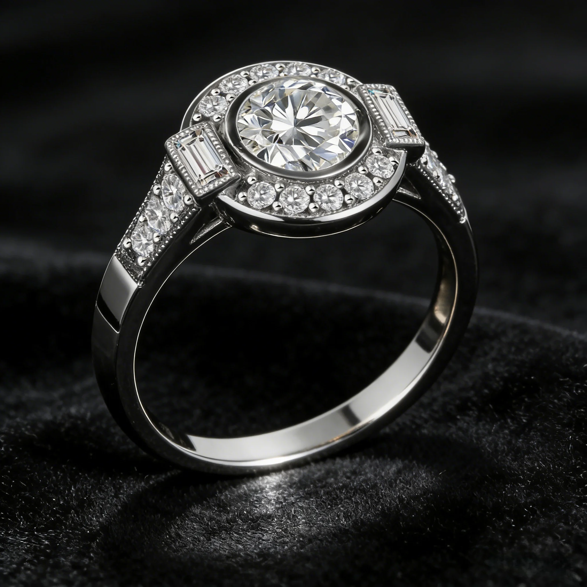 

Wedding Ring Set for Women, Silver Band with Round Cubic Zircon, Minimalist Matching Promise Rings for Bride Anniversary Jewelry