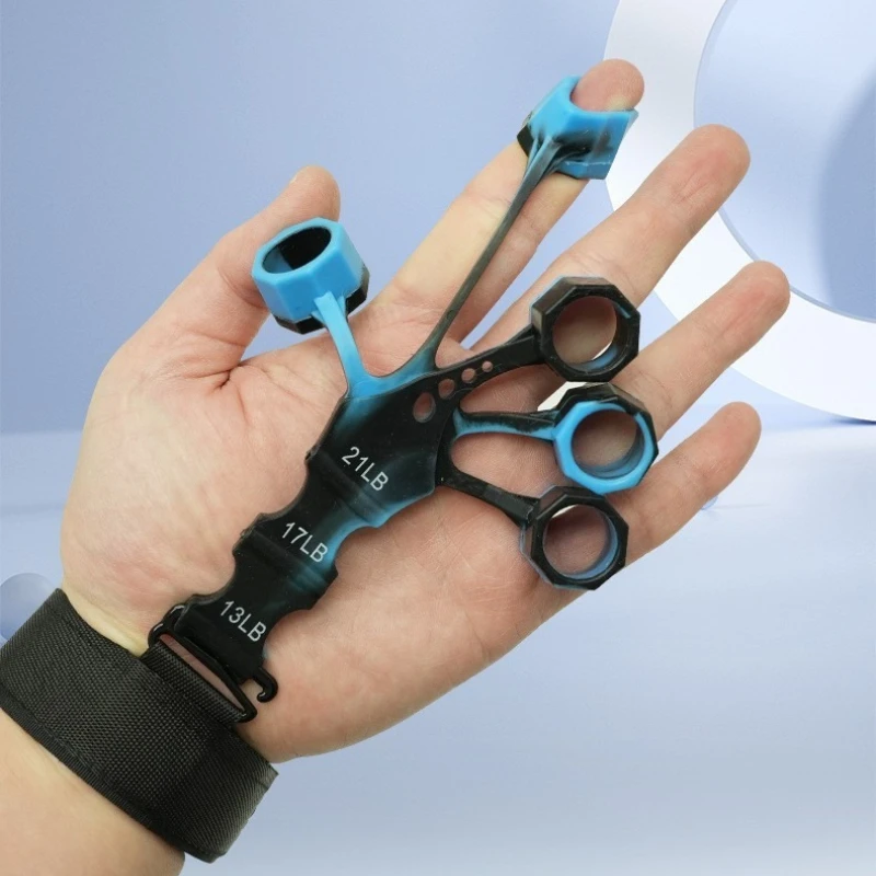 New Silicone Vein Trainer Adult Fitness Elastic Belt Five-finger Pull Device, Silicone Finger Trainer Multicolor Optional