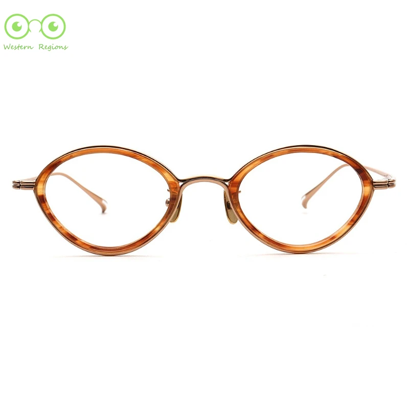 Nueva moda neblina azul personalizado hombres y mujeres gafas súper ligeras montura de titanio puro simple marco pequeño