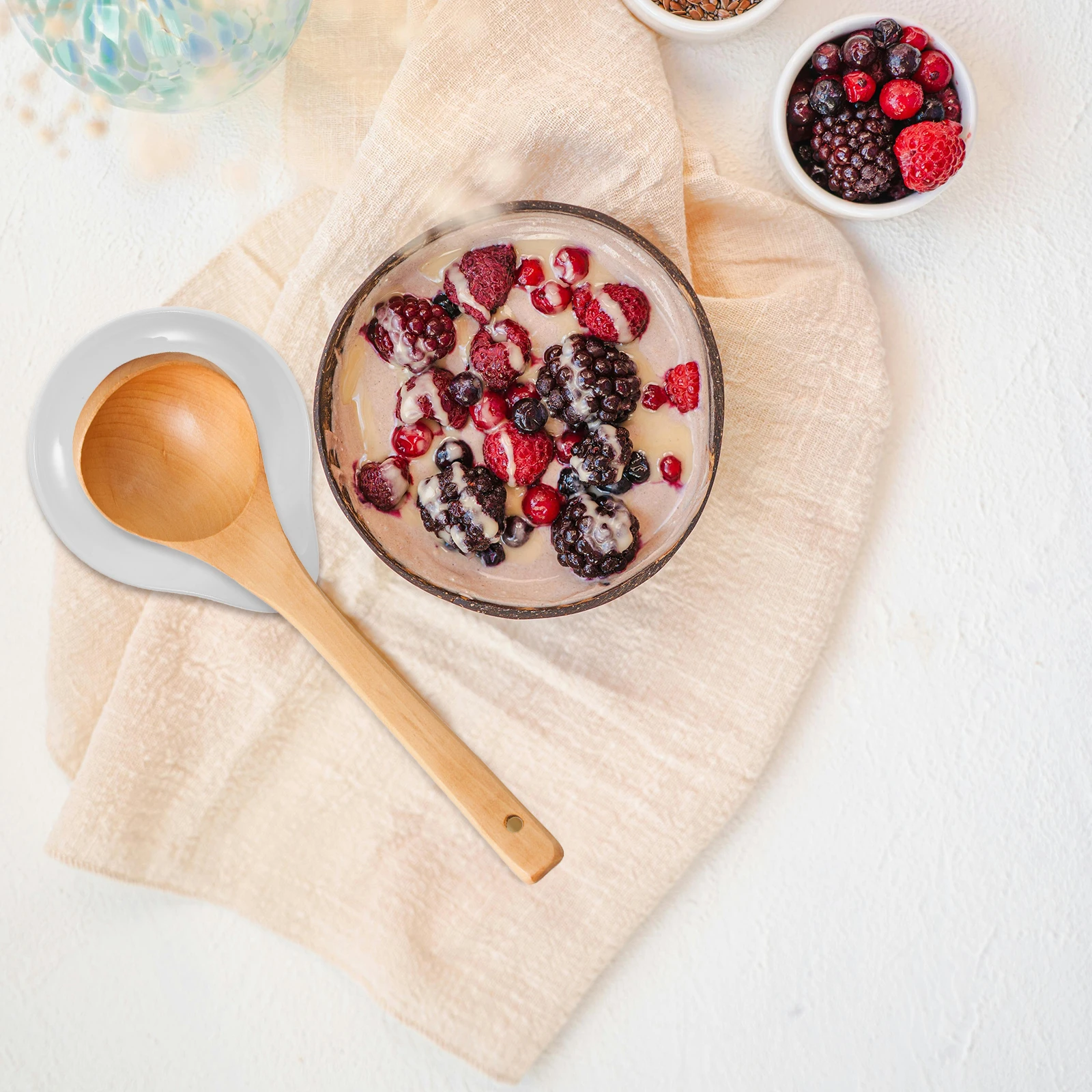 

Ceramic Spoon Rest for Kitchen Counter Multi Functional Utensil Holder Spatula Ladle Cooking Tools Farmhouse Style Stove Top