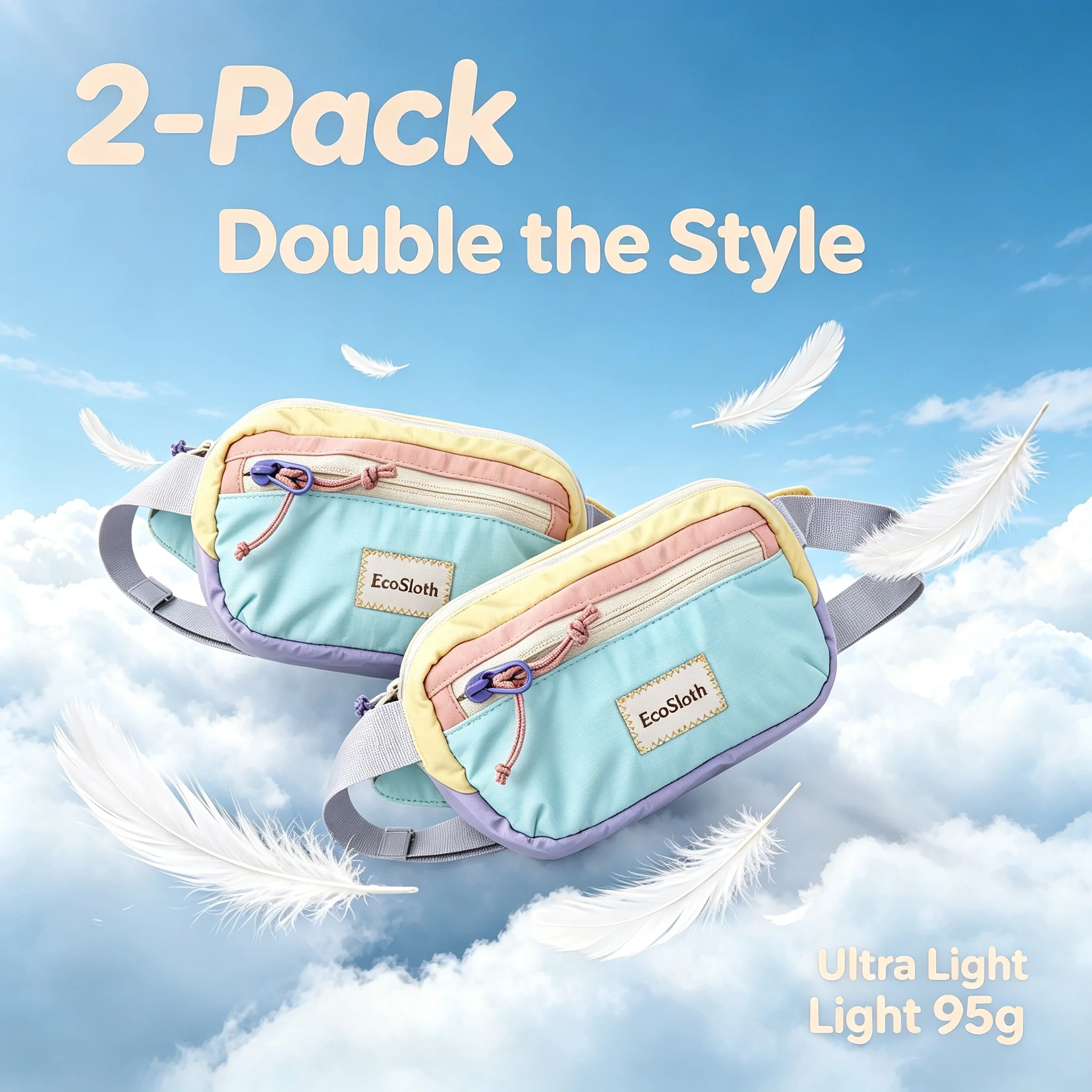 2pcs-ultralight-foldable-nylon-sling-bag-for-men-women-multifunctional-crossbody-waist-pack-collapsible-fanny-pack-for-outdoor