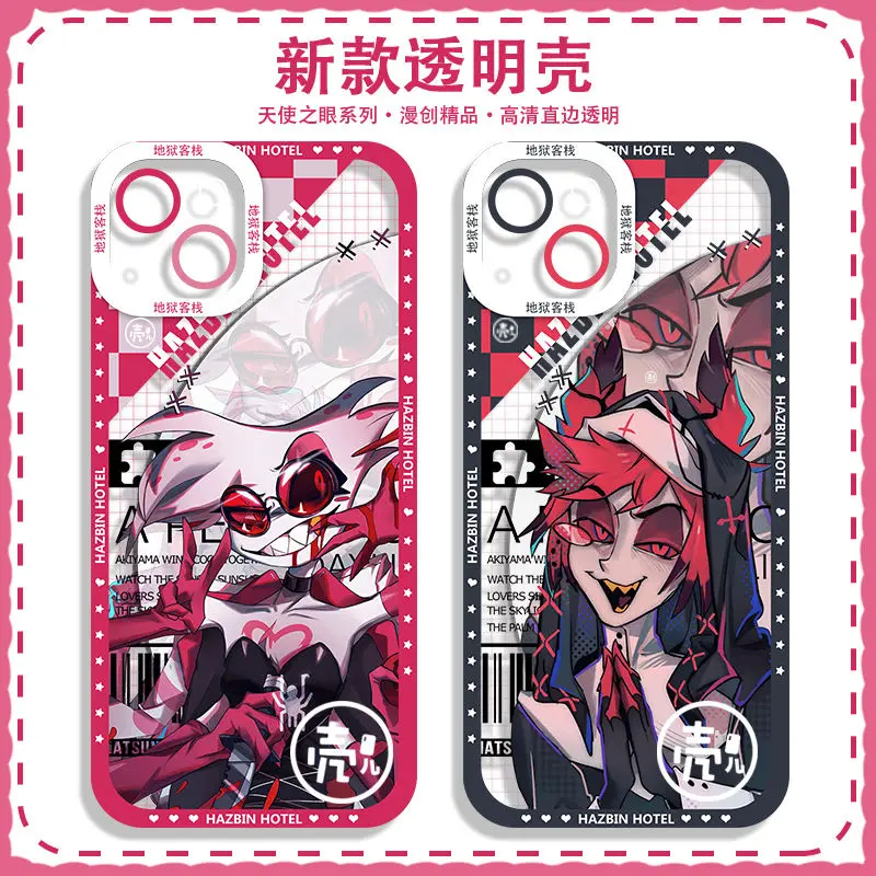 Alastor Angel Dust for Phone Case Anime cartoon game for IPhone12 13 14 15Pro Max Fashion Full Lens Protection Cover Accessories