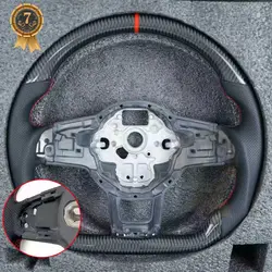 For VW Golf MK7 7.5 GTI GTD GTE R 2013-2020 Polo GTI For Tiguan for Passat DSG Alcantara Carbon Fiber Steering Wheel leather