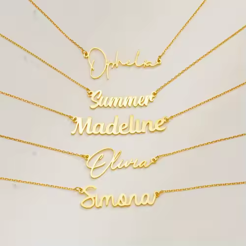 Custom Name Necklace for Women Personalised Cursive Letter Pendant Stainless Steel Jewelry Men Chain Choker Collar Personalizado - Image 2