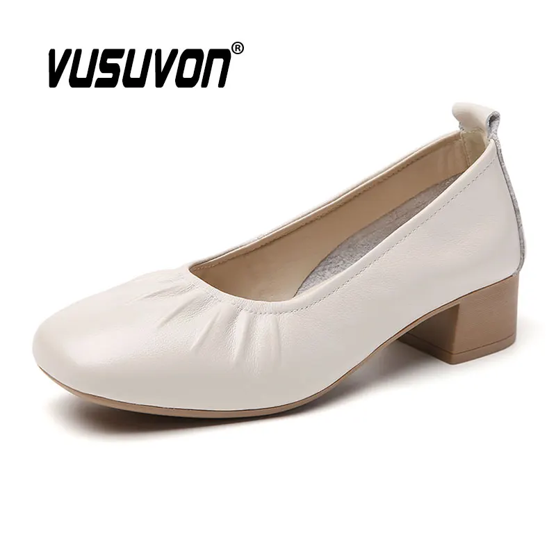 

Women 4.5CM Heels Walking Shoes Light Summer Around Toe Black Fashion Fitness Loafers 35-41 Size