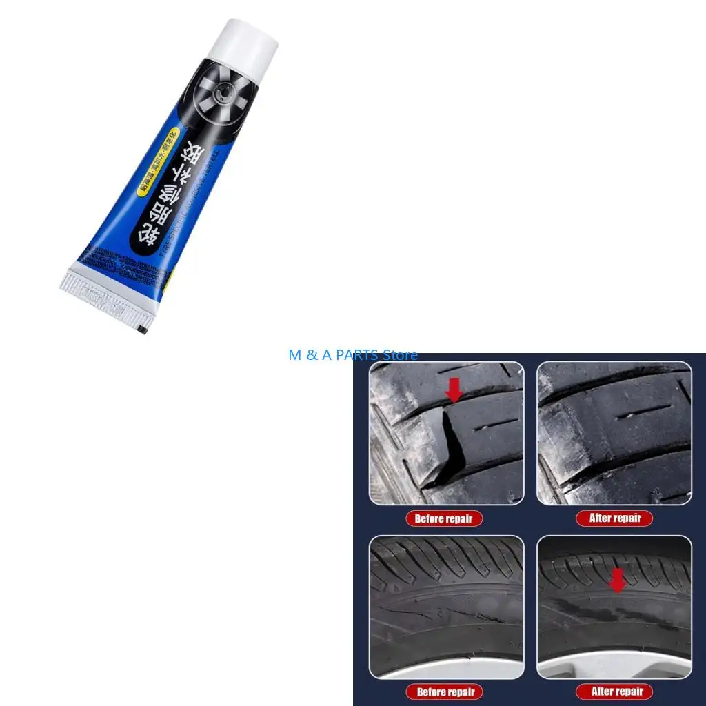 

U1JF Instantly Tire Repair Glues 60ml High Temperature Resistant Strong Adhesive Sealant for All Weather Conditions
