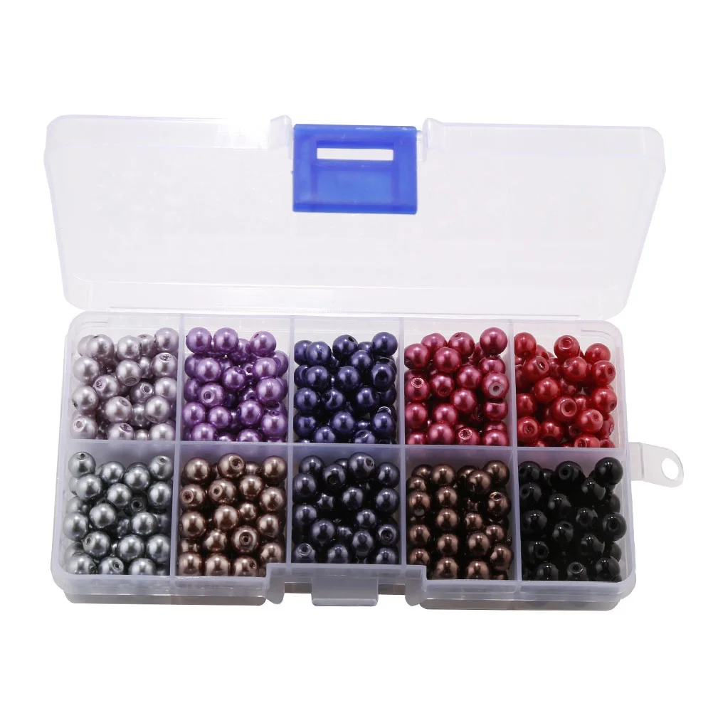

500 Pcs Glass Pearl Beads Round DIY Spacer Loose Trendy Jewelry Making Beading Craft Decorations Handmade Accessories
