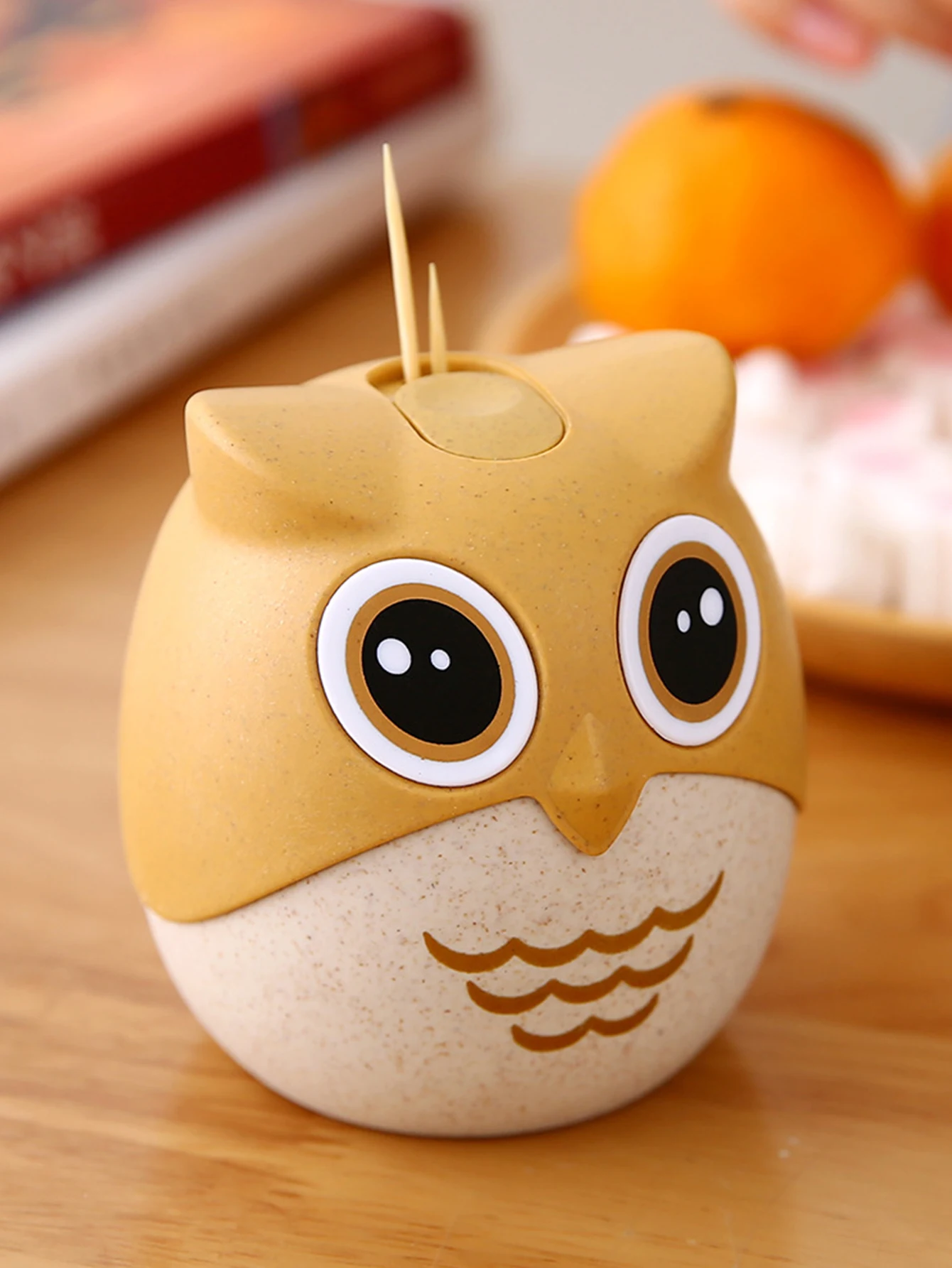 Cute Owl Shaped Toothpick Holder Container Eco-friendly Household Table Toothpick Storage Box Toothpick Dispenser Home Decor