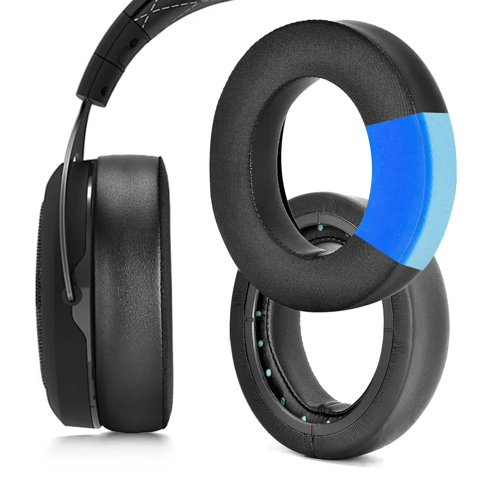1 paio di cuscinetti auricolari in schiuma di ricambio fodera per cuscino per cuffie stereo Corsair HS50 Pro HS60 Pro HS70 Pro