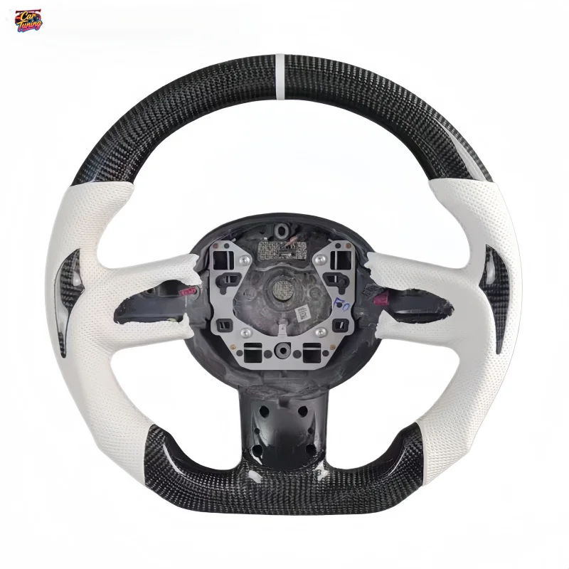 Suitable for BMW Mini R55 R56 R60 Custom Flat-bottom Sports Carbon Fiber Steering Wheel Modification Without Airbag