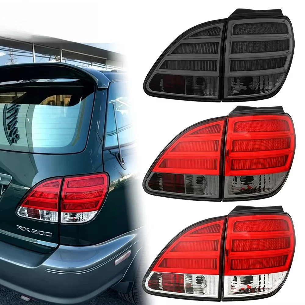 Car Modified Full LED Taillights for Lexus RX300, Plug-and-Play Direct Replacement Left Right Pair : Three Color Option