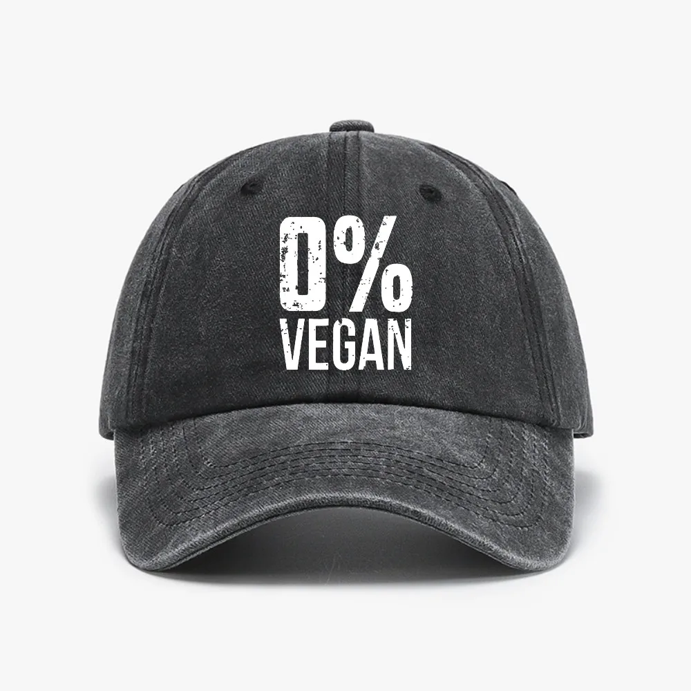 

Zero Percent Vegan Funny BBQ Carnivore Meat Eater hat Washed soft top Distressed Denim baseball cap fashion Adjustable sun hats
