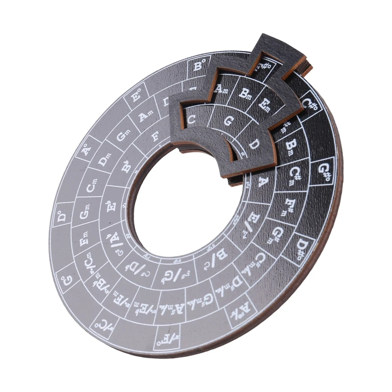 Circle of Fifths Wheel Gitarren-Akkordrad, Holzmelodie-Werkzeug, musikalisches Akkordrad für Musiker, Gitarrenzubehör – Detail 2