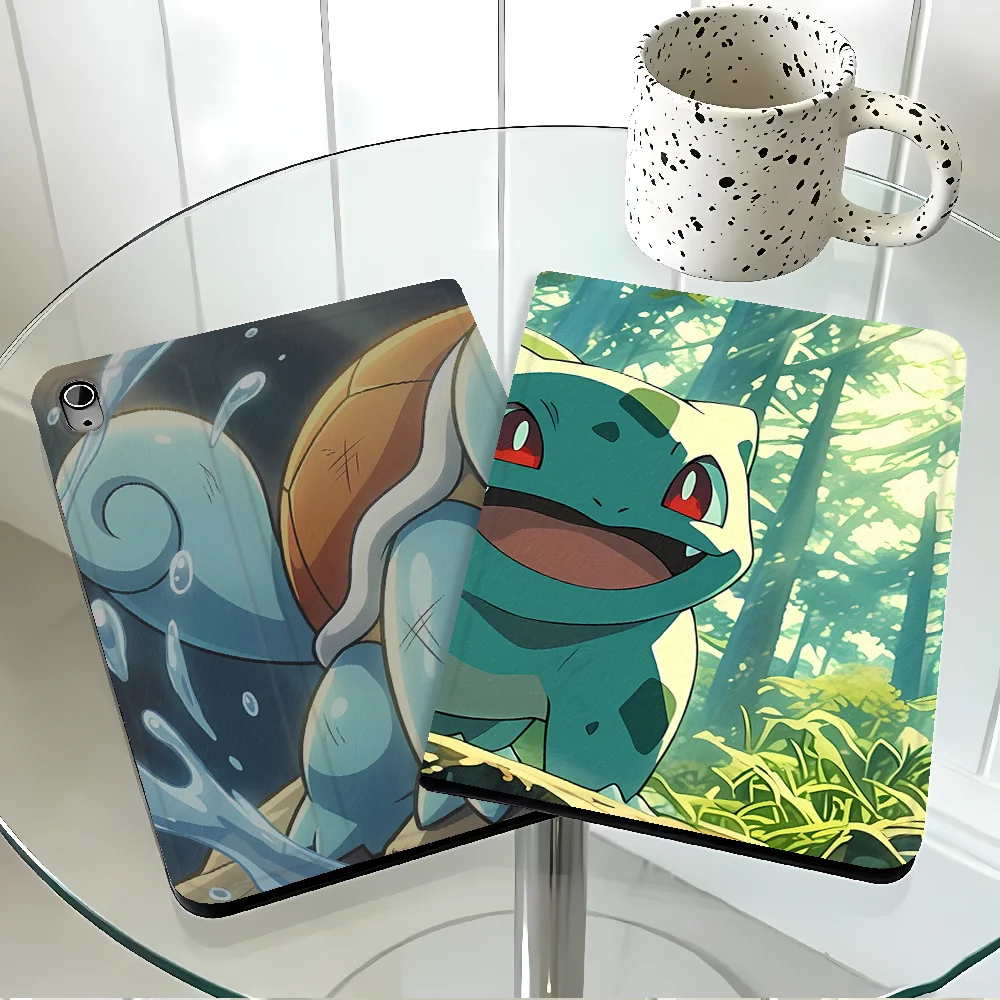 Case for Apple iPad 10th 7/8/9th Pro11 13 Air 11 13 M4 M3 M2 A16 2026 with Pencil Slot Air 4/5/6th Cute Pkemons Bulbasaur