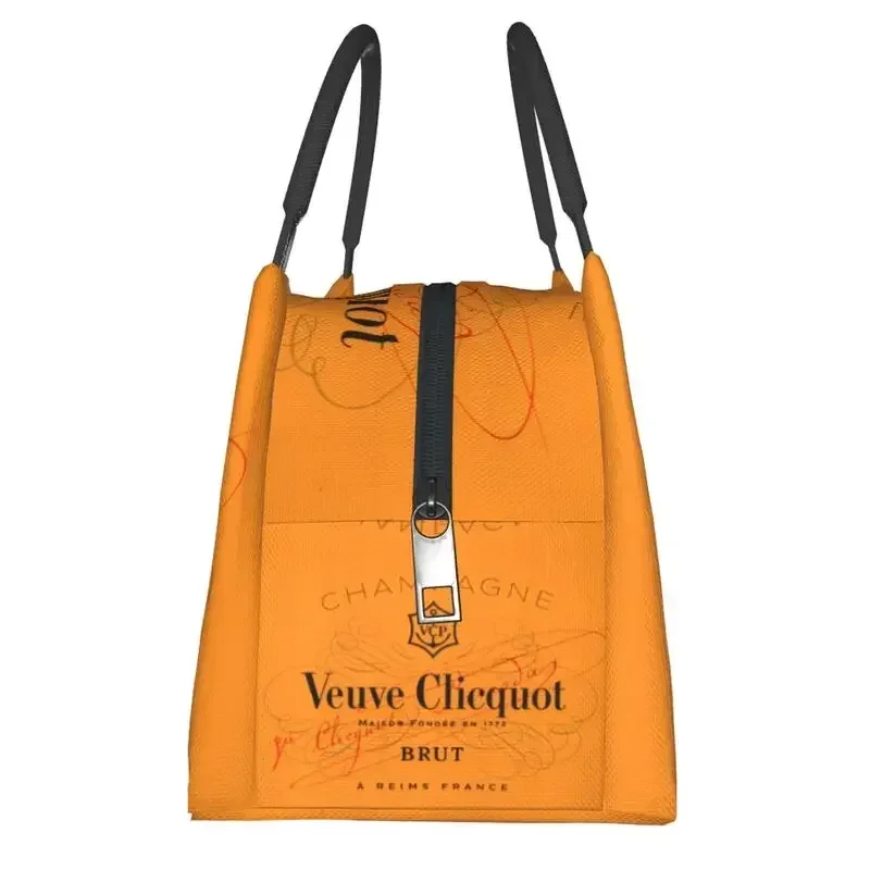 Custom Clicquot Champagne Lunchtassen Mannen Vrouwen Vcp Warm Koeler Geïsoleerde Lunchboxen Voor Picknick Kamperen Werkreizen