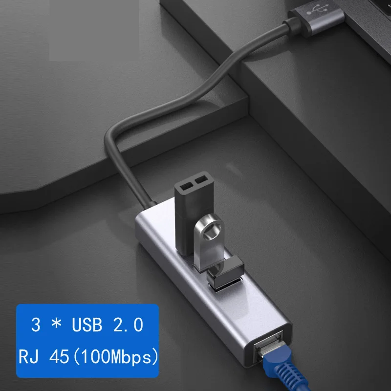 

Док-станция 100 м Удлинительный кабель Адаптер-сплиттер Plug and Play Игровой USB-концентратор Сетевой адаптер 4 в 1 RJ-45 LAN-адаптер Ethernet