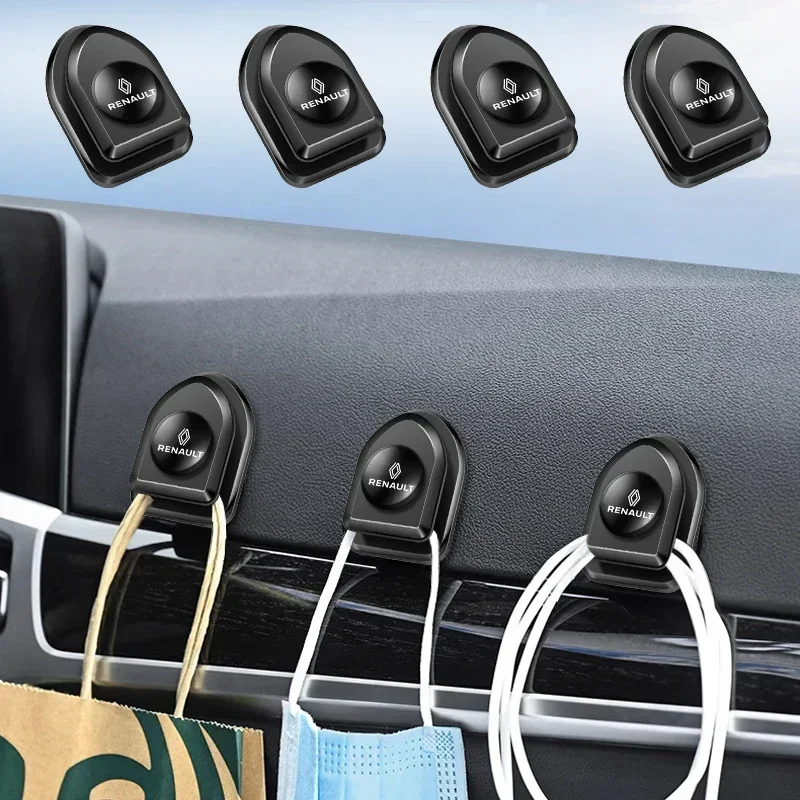 

1/2/4 шт. самоклеящиеся мини-крючки для хранения, аксессуары для стайлинга автомобиля, для Renault RS Clio Megane 2 3 4 Captur Trafic Twingo Scenic 2