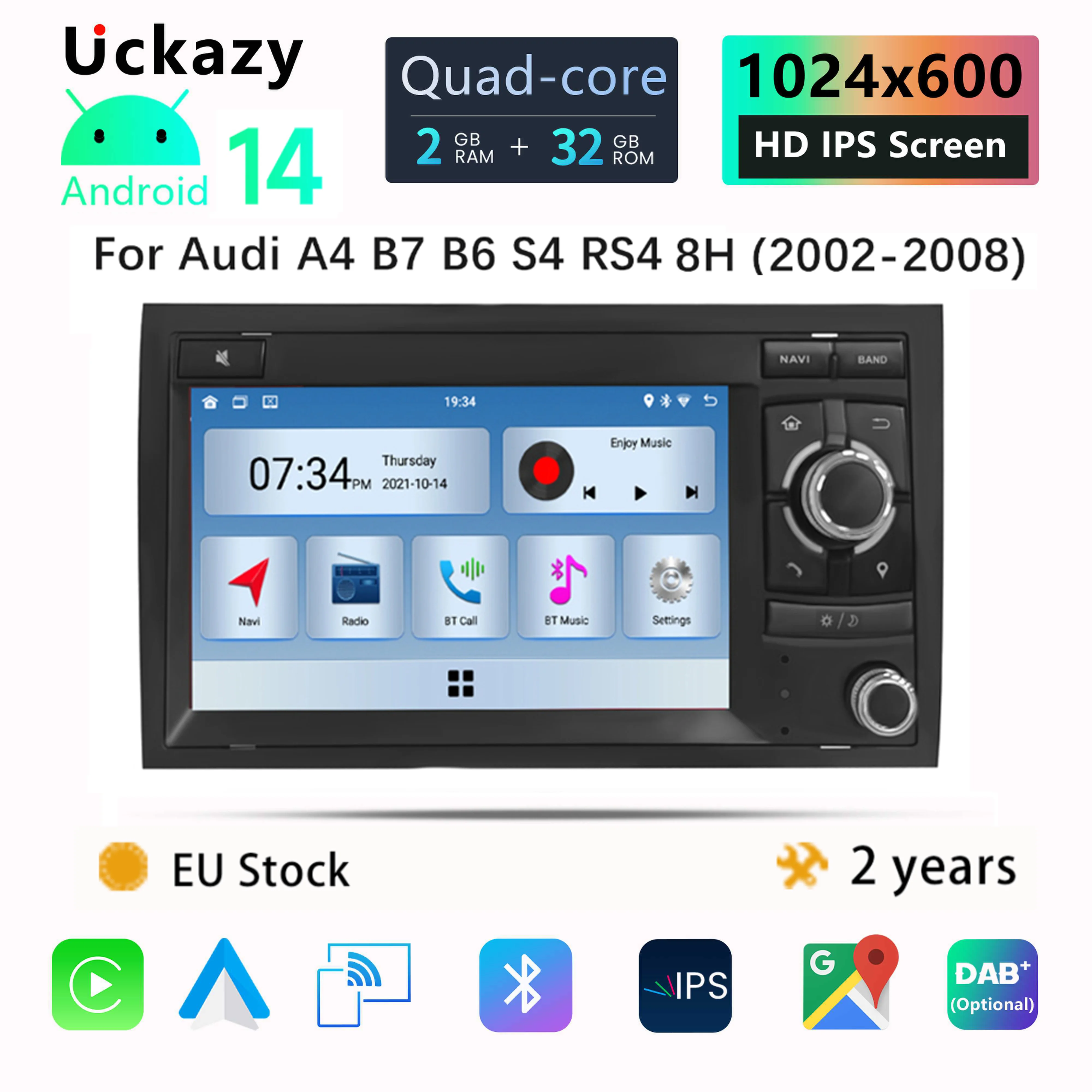 Fabrik preis drahtlose carplay auto multimedia für audi a4 b8 b6 b7 b6 rs4 b7 sitz exeo android14