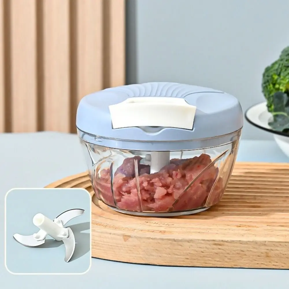 500/900ML Manual Pull Crusher Portable Multifunctional Food Chopper Rotate Design Easy Operation Garlic Chopper Cooking