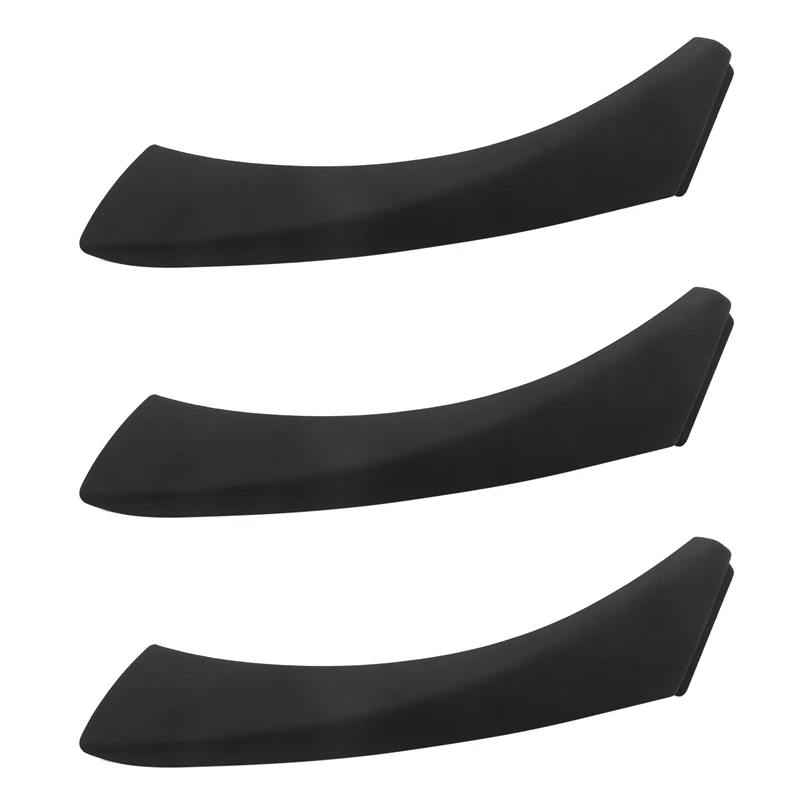 3X Right Side Inner Door Panel Handle Pull Outer Trim Cover for BMW 3-Series E90 E91 E92 E93 Black