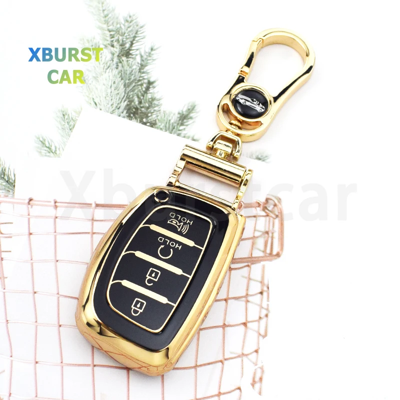 TPU Shell Fob For Hyundai Tucson Sonata Santa Fe Elantra Accent Solaris Verna ix25 ix35 i20 i30 i40 Car Smart Key Case Cover