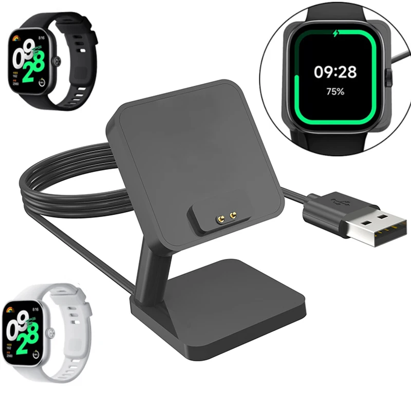 محول شاحن حامل سطح المكتب لساعة شاومي ريدمي 4 ، كابل شحن USB ، محطة قفص الاتهام ، شحن الطاقة ، الملحقات الذكية