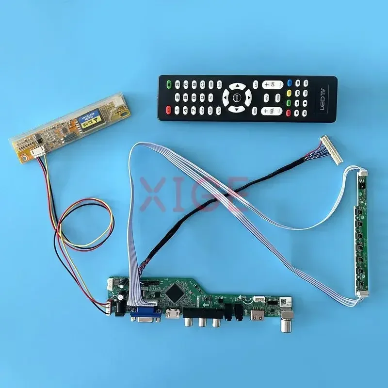 

For QD14XL07 QD14XL12 QD14XL20 LCD Controller Driver Board 30 Pin LVDS 1024*768 LCD Panel Kit VGA+HDMI+AV+USB+IR TV Analog 1CCFL