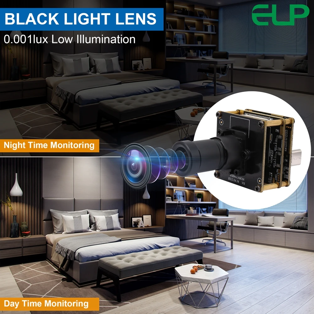 SVPRO 4K HDMI Módulo de câmera USB IMX415 Streaming Webcam H265 H264 2160P 30fps Câmera USB com zoom digital com lente Blacklight