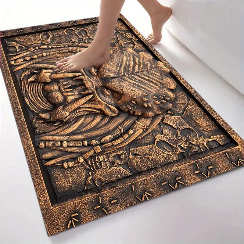Predator Theme Crystal Velvet Mat, 800g/m² Non-Slip Wear-Resistant Rug for Living Room Bedroom Kitchen Outdoor Floor Protection