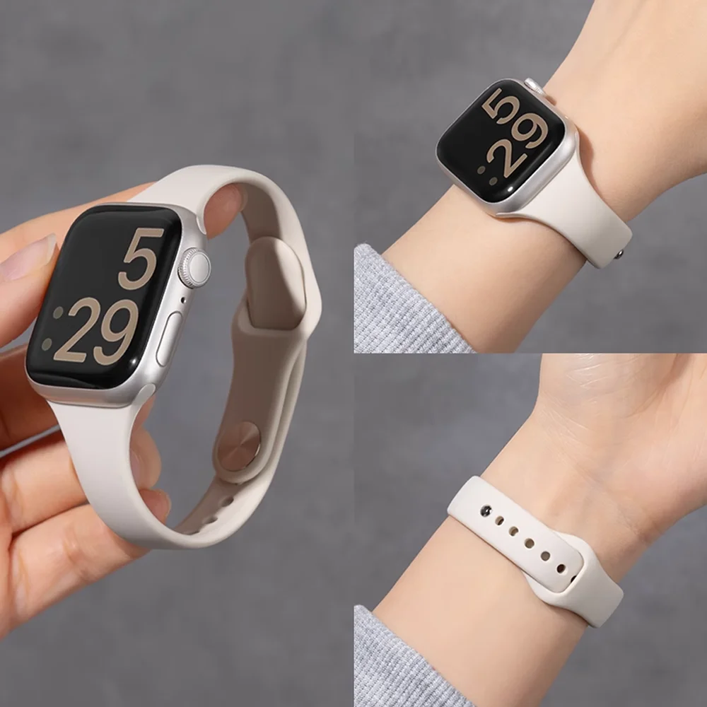 حزام سيليكون نحيف لساعة أبل العصابات 11 46/42 مللي متر 38 مللي متر 40 مللي متر 41 مللي متر 44 مللي متر 45 سوار أنيق iwatch سلسلة الترا 3 2 7 6 Se 9 10 #3