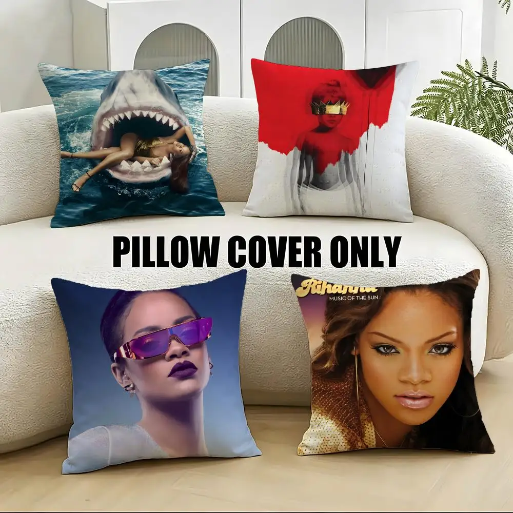 Capa de Almofada Diva R-RihannaS 4 Peças, Capas de Almofadas Macias de Pelúcia 40x40 45x45 para Sofá e Quarto