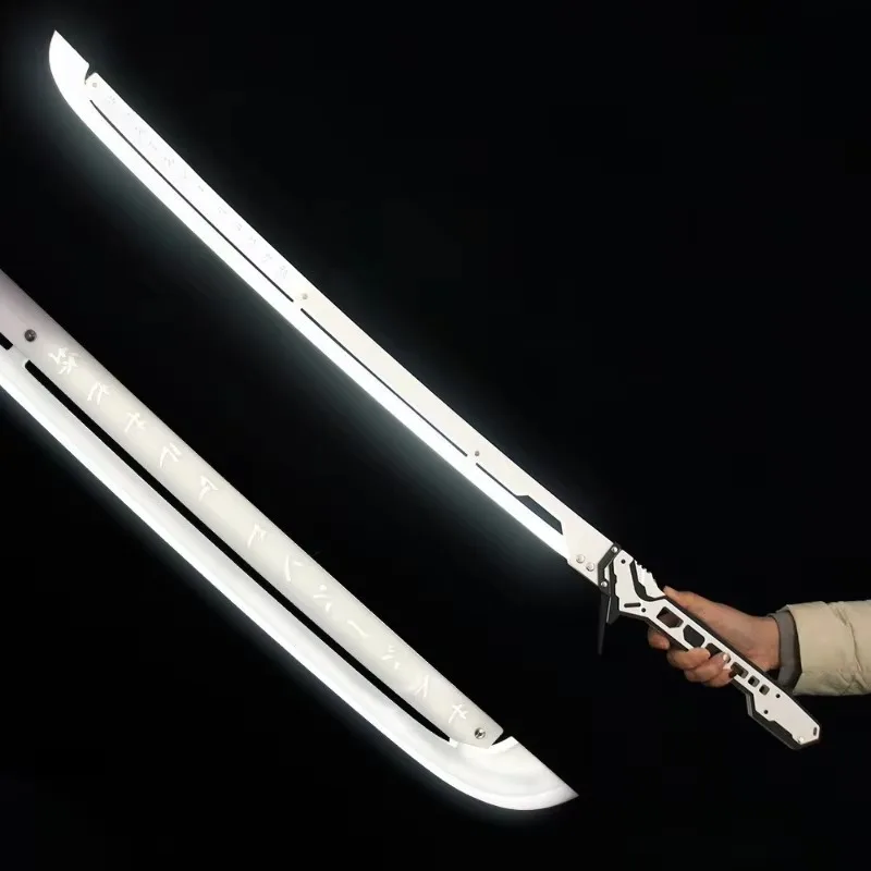 In Stock 102cm Cyberpunkes Katana Game Periphery Weapon Charging Luminous Acrylic Prop Ornments Model Collection for Gifts Toys