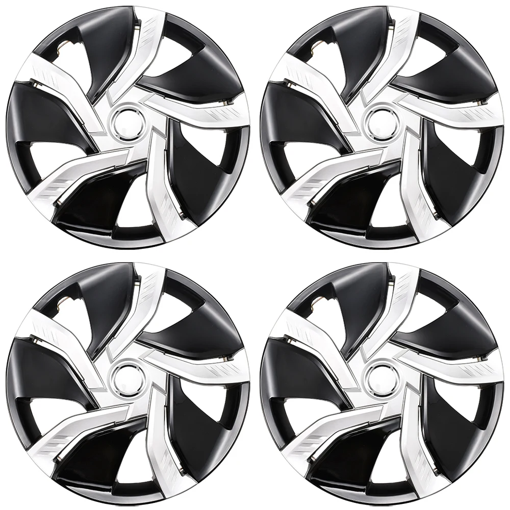 4pcs/set 15 Inch Car Wheel Hubcap Covers for Iron Rims Car Wheel Hubs Trim Cover Wheel Cover Gloss Plastic Silver Black