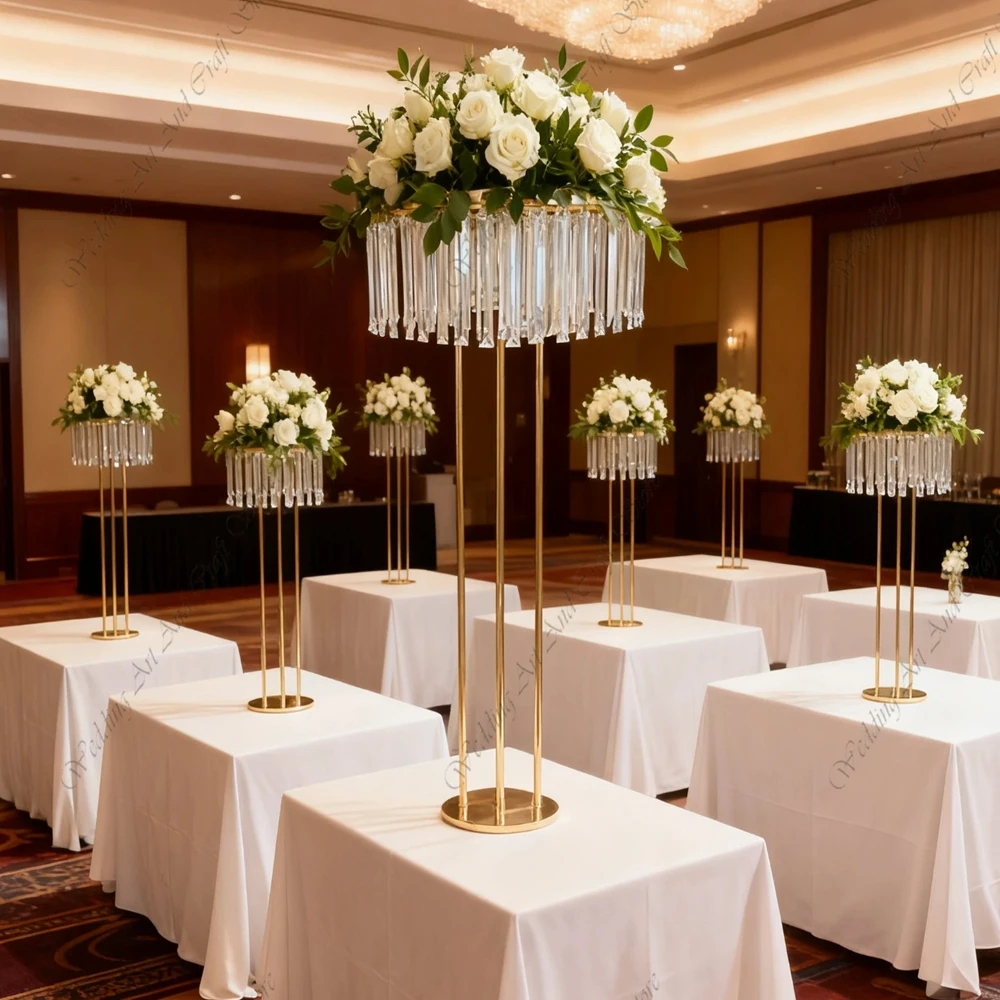 

10 шт. 60-100 см) подставка для цветов, прозрачные свадебные цветы, стеллажи для выставки товаров, хрустальная цветочная центральная часть для свадебных украшений,