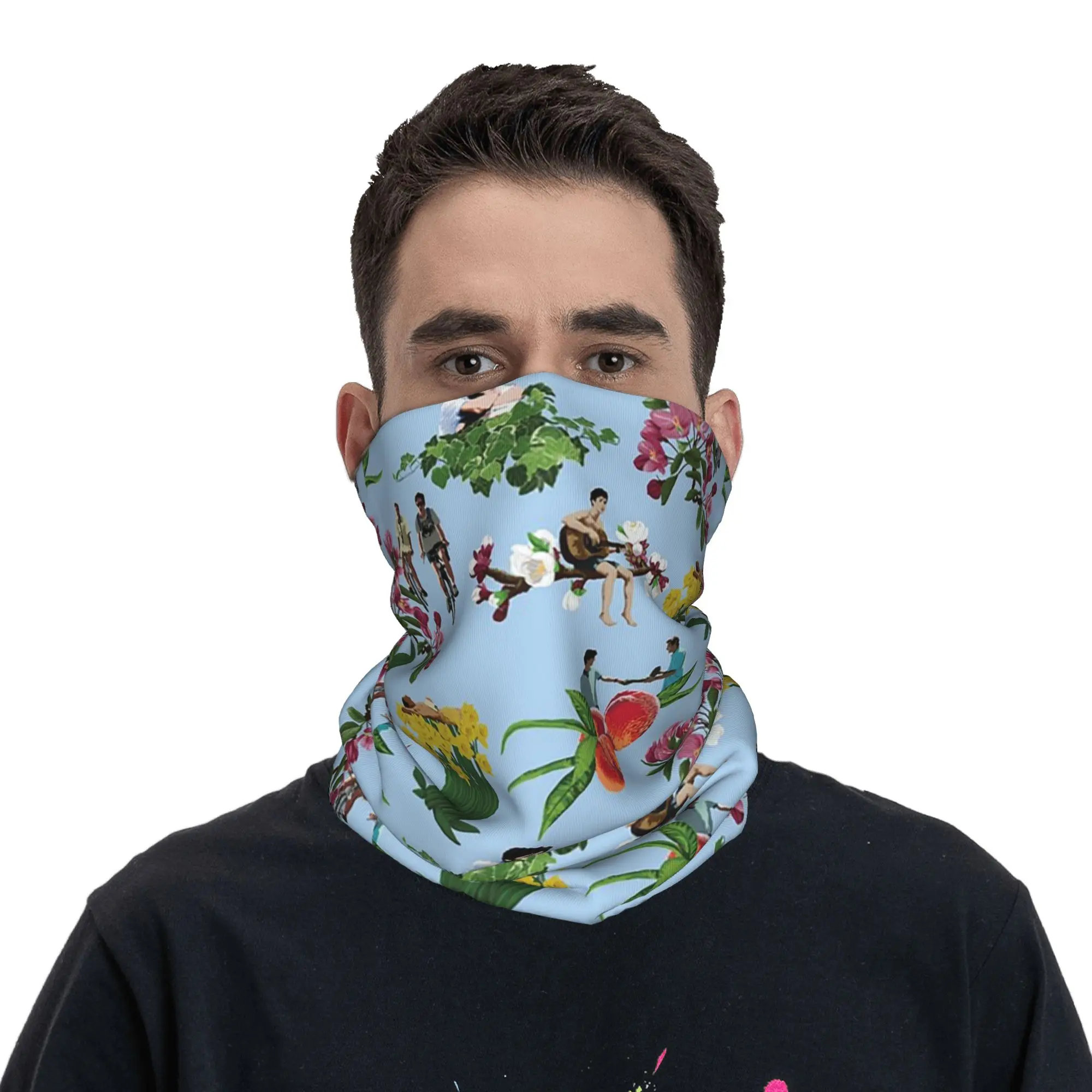 Timothee Chalamet Call Me By Your Name Pattern Bandana Neck Cover Printed Mask Scarf Headband Outdoor Sports Unisex Adult Winter
