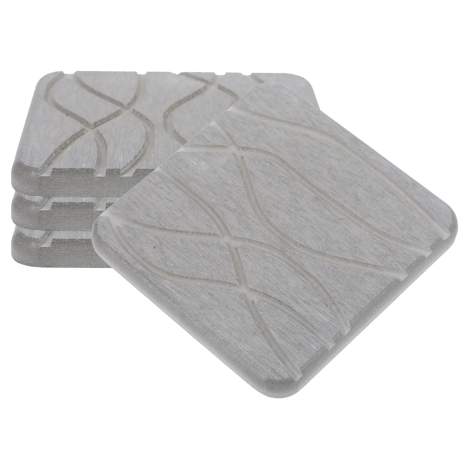 

4 Pcs Diatom Mud Flowerpot Mats 10x10 Square Gray Absorbent Coasters Lightweight Stable Material Prevent Slipping Dry