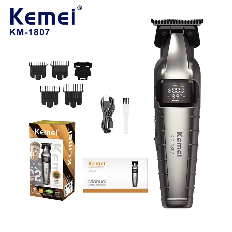 

Kemei 1806 Electric Hair Clippers Men Display Barber Machine Professional Cordless Trimmers Cutting Hair Trimmer Adjustable Comb