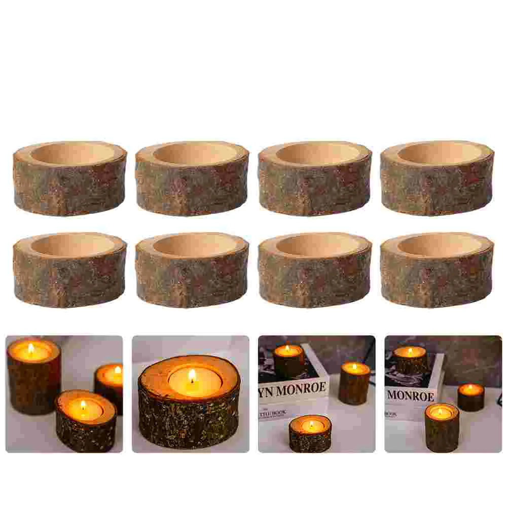 10 Pcs House Decorations for Home Wooden Holder Wedding Favours Tea Light Stand