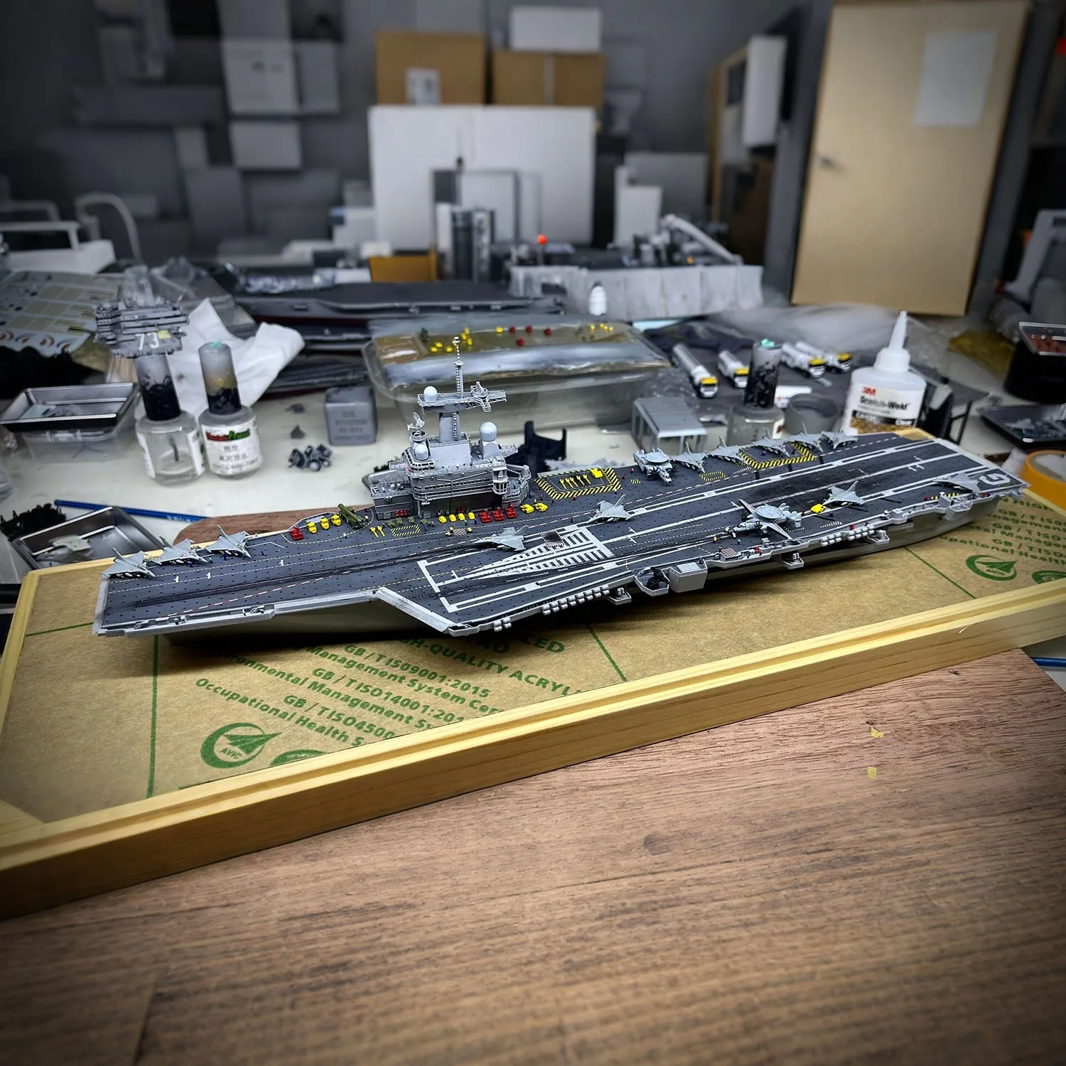 1/700 Charles De Gaulle Aircraft Carrier Model 37cm with Richly Detailed Parts Handmade Ship Static Model Ship Toy Warship Model
