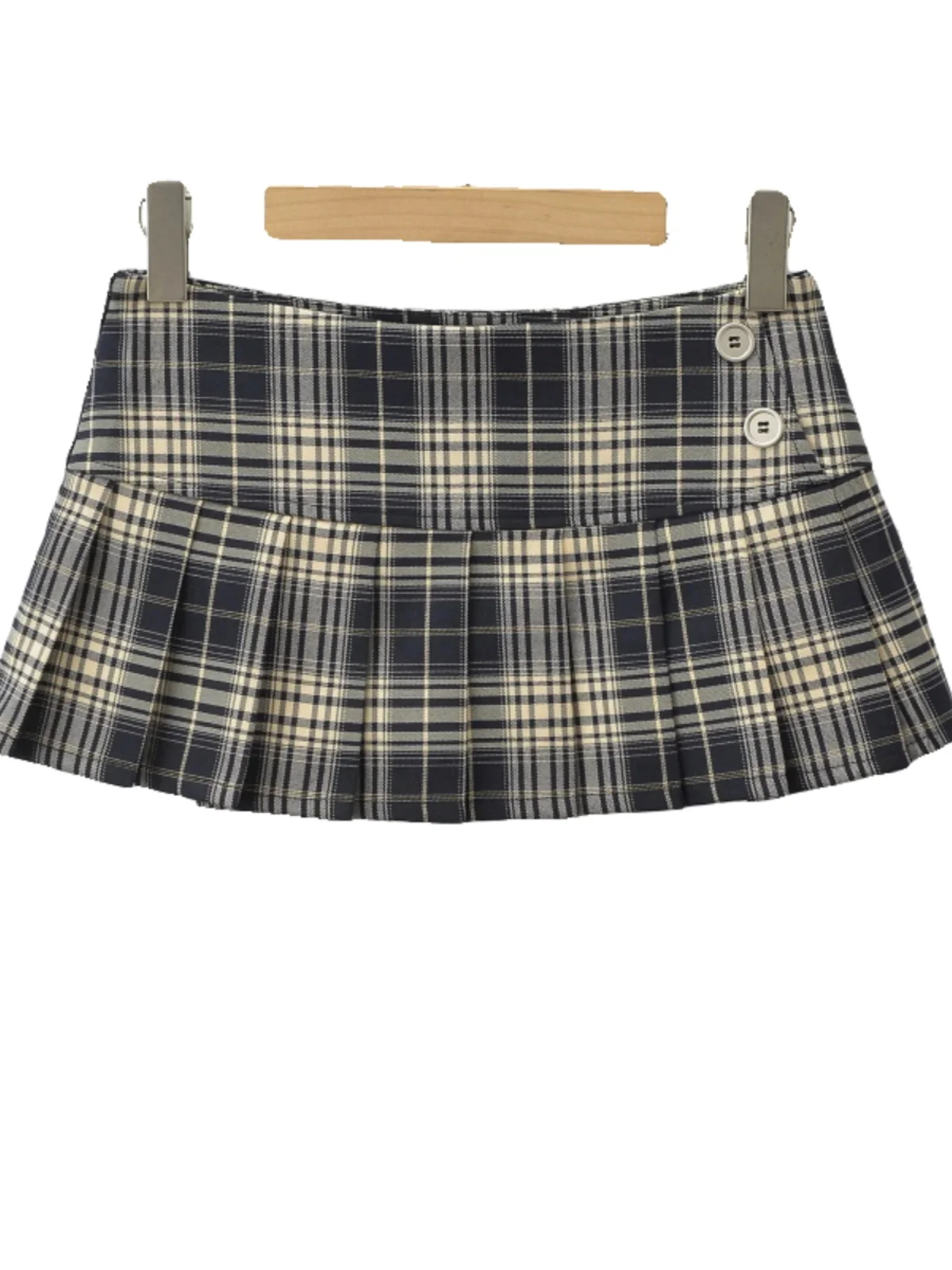 

American High School College Sle Plaid Skirt Women Summer Anti-Light Low Waist Sexy Junior High School Ultra-ort Ski...